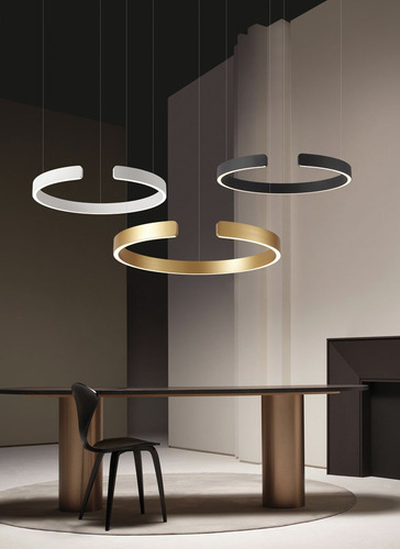 Lampara Colgante Toluca L Led Doble Anillo 80w 3000k