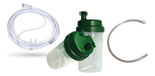 Kit : Frasco Humidificador Conector Manguera Cánula Nasal
