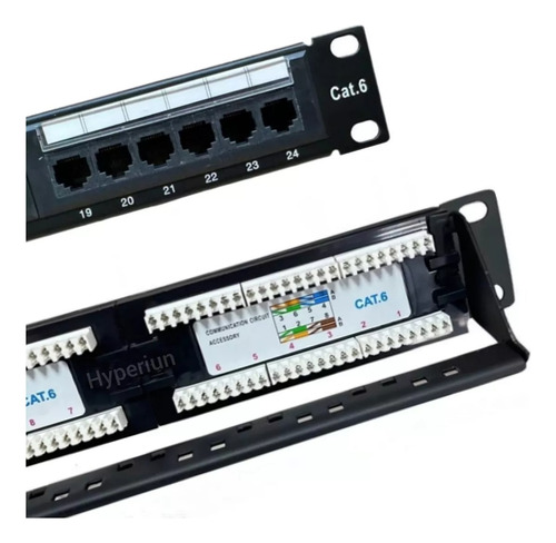 Patch Panel 24 Portas Cat6 Rj45 Utp Rede Lan Certifica Giga