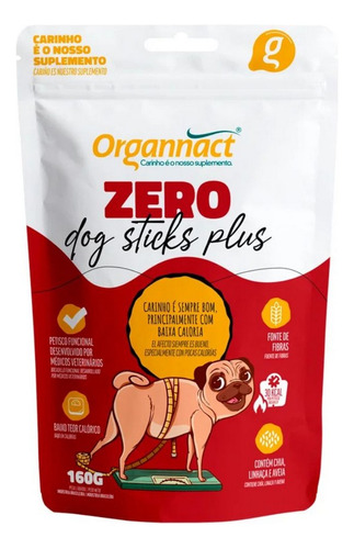 Petisco Cães Zero Dog Sticks Plus 160g Organnact
