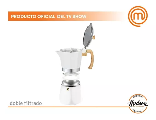 Cafetera Esmaltada Blanca Italiana Induccion 6 Tazas — Hudson Cocina