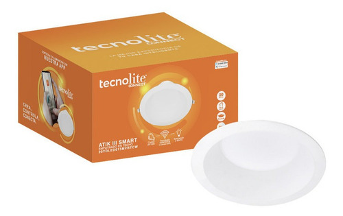 Lampara Led Inteligente Plafon 20w Atenuable Tecnolite Estructura Blanco