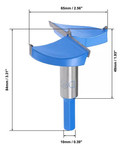 Broca Forstner De 65 Mm De Carboneto De Tungstênio Com Baten