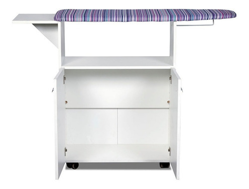 Imagen 3 de 10 de Mueble Para Planchar Planchador Organizador Con 2 Puertas Bl