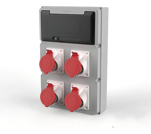 Caja Ip65 P/ Tablero De Obra 12 Din Para 4 Tomas Genrod