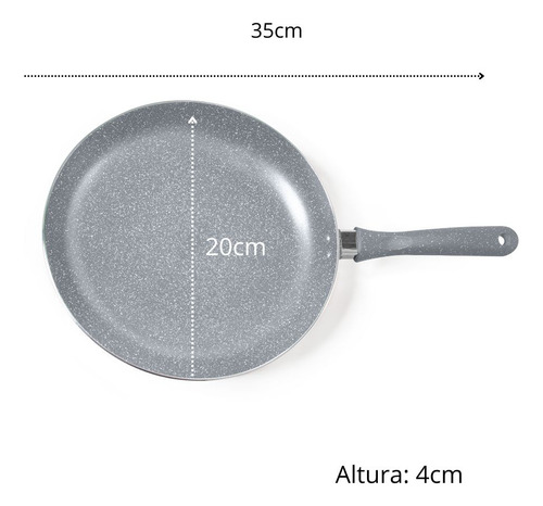 Frigideira Antiaderente 20cm Cinza Graniflon Moda Do Chef