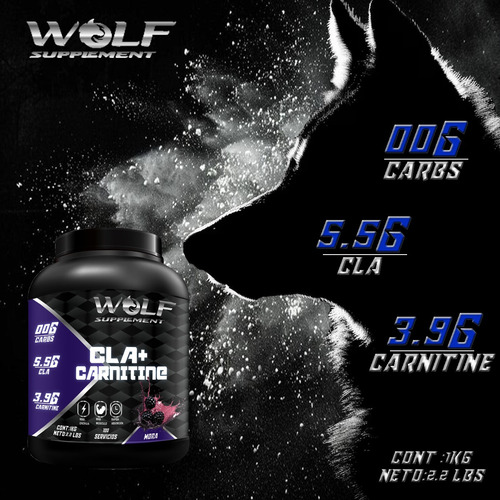 Cla + Carnitina Wolf Suplements 1kg Pre Entreno 100servicios Moras