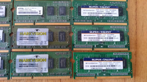 Memorias Ram Ddr3 De 1 Gb. Varias Marcas. Precio Unitario (Usado)