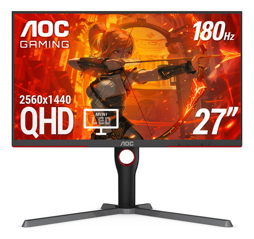 Monitor Aoc Q27g3xmn De Juegos 27 Qhd 2k Con Mini Led Y 180h