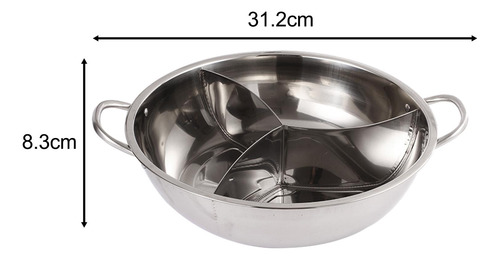 Olla Caliente Con Divisor, Utensilios De Cocina 31,2 Cm