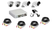 Comprar Kit Dvr Hikivision 4 Ch + 2 Cámaras Full Hd + Cables +fuente Color Negro