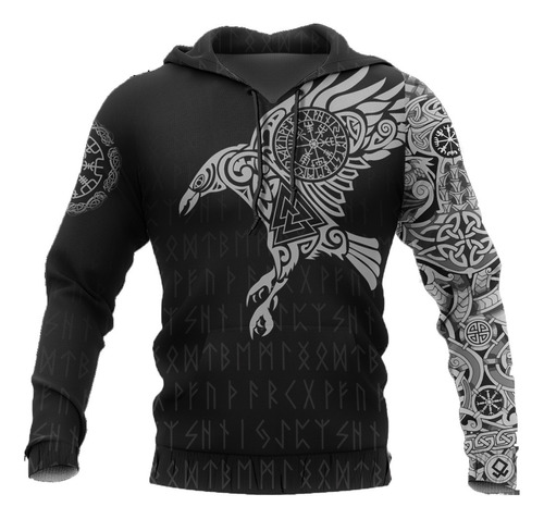 Nueva Sudadera Con Estampado De Guerra Vikinga