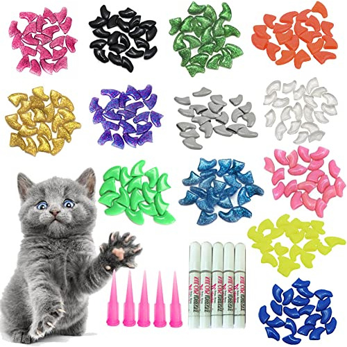 Ymccool 100pcs Cat Nail Caps-tips Pet Cat Kitty Soft Claws C