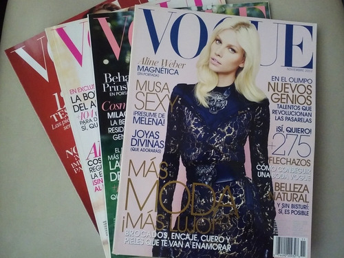 4 Revistas Vogue Latino Noviembre 2012-13-14-15 Impecable.