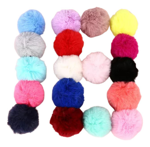 Pompom Bola Pelucia 70mm Com Elastico 30und Cor Mix-999