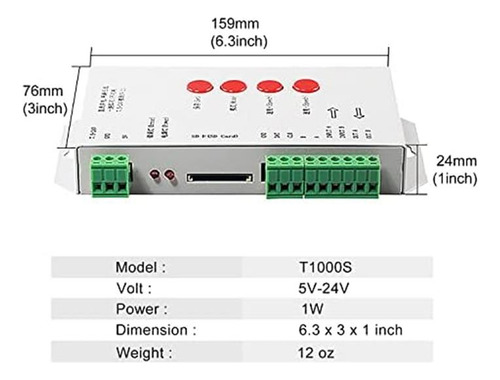 Controlador De Píxeles Programable A Todo Color Led Rgb T100