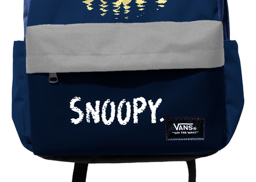 Mochila Vans E. T. Snoopy The Peanuts Old Skool Original Azul Marino Liso