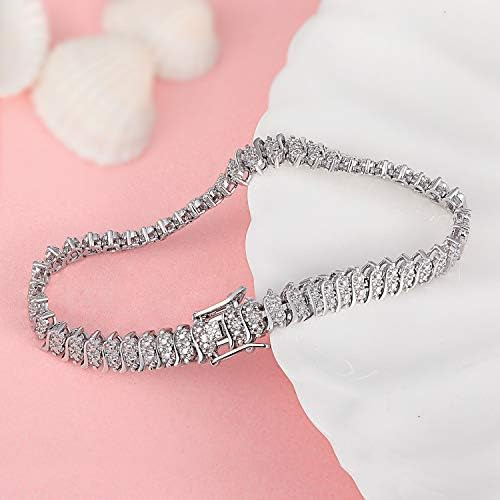 Mdfun Pulsera De Cadena De Plata Con Eslabones Italianos De