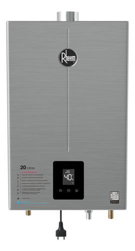 Aquecedor A Gás Rheem 20 Litros Cor Inox Digital Glp Inox Glp