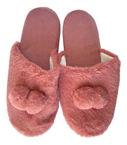 Pantuflas Dama Afelpadas Lisa Pompón