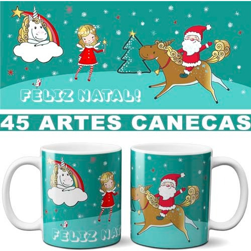 45 Artes Canecas Almofadas Natal Editáveis Corel Mockups