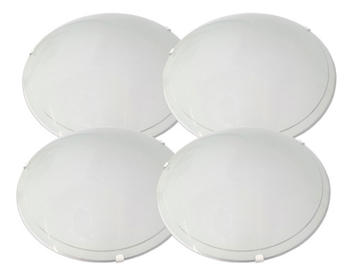 Pack X 4 Plafones Redondos Vidrio  1 Luz 25cm Verona P-215