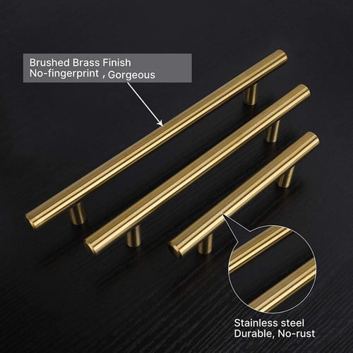 Tiradores De Armario192mm Entre Agujeros Dorado Pack 10