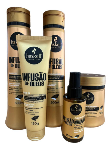 Kit Haskell Infusão De Óleos Sh Cond Máscara 500ml 5 Itens