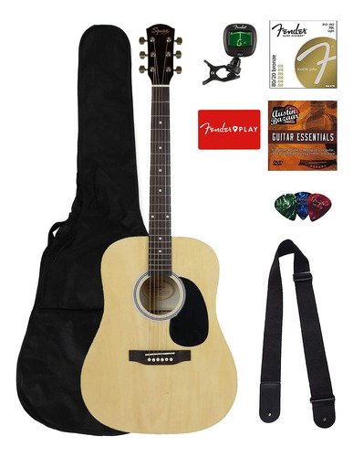 Fender Squier Dreadnought Guitarra Acustica Natural Bolsa