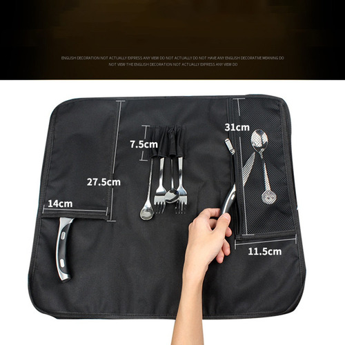Bolsa Enrollable De Chef De Tela Con 8 Ranuras, Ideal Para V