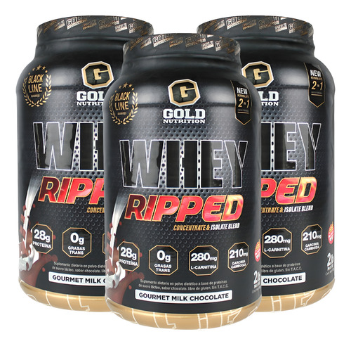 Whey Ripped 2 Lbs X3 Unidades. Combo Gold Nutrition. Outlet