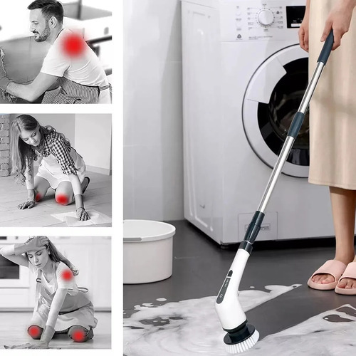 Cepillo Eléctrico Inalámbrico 7 En 1 Baño Cocina Piso Hogar Blanco