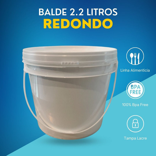 Balde Para Óleos Essenciais 2.2 Litros Com Tampa 6 Pçs