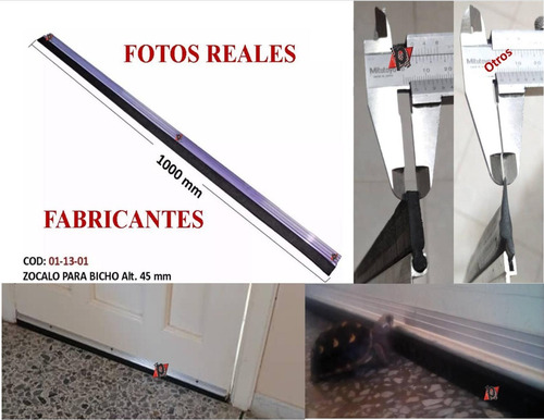 Zocalo O Parabichos Para Puerta De Goma Cauchoy Aluminio Fa