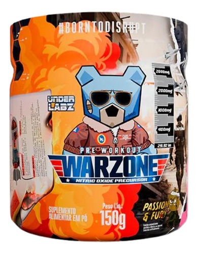 Warzone Pote 150g Under Labz Sabor Passion e Fury