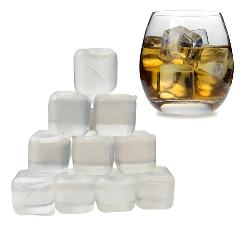 Cubo De Gelo Artificial Reutilizável Com 10 Unidades