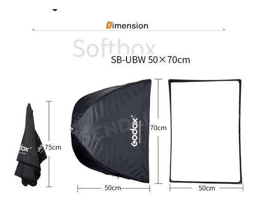 Imagen 3 de 6 de Kit Softbox Godox 50x70 Para Iluminación Doble Mas Pedestal