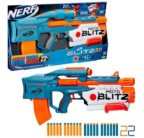 Lanzador Nerf Elite Motorizado 2.0 Moto Blitz 22 Dardos
