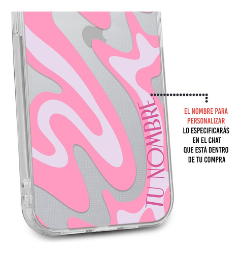 Funda Para iPhone Para Mujer Curvas Rosa Con Tu Nombre