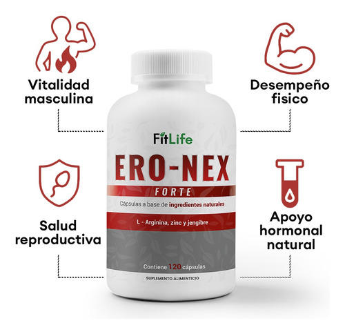 Ero-nex Fitlife Salud De La Prostata | 120 Cáps - 2 Meses Sin Sabor