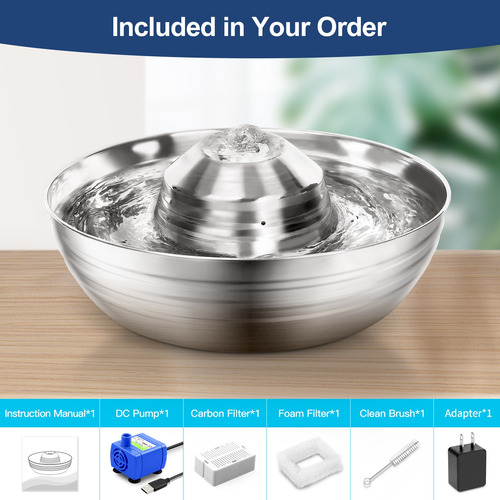 Fuente Agua Para Gatos, De Acero Inoxidable, Fuente De Agua