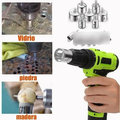Set 16 Brocas Copa Para Cerámica Mármol Vidrio Piedra 6-50mm