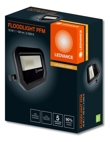 Reflector Led 80633 Negro Ledvance Bivolt Negro Blanco Cálido