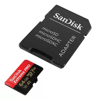 Cartão de Memória Sandisk Extreme Pro 64gb Micro SDXC 200mb/s 4K U3 SDSQXCU-064G-GN6MA