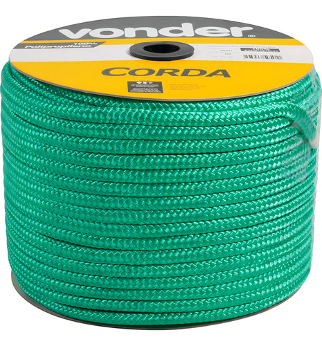 Corda Multifilamento Tranada 12 Mm C/ 140 Mts Vonder Cor Verde