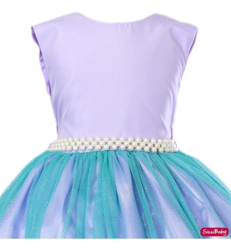 Vestido Infantil Ariel Baby Pequena Sereia Princesa Festa