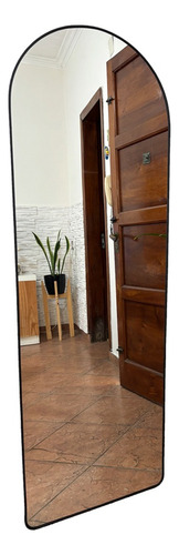 Espejo Grande Arco Moderno 160x50 Con Marco De Pvc. Cristal Negro