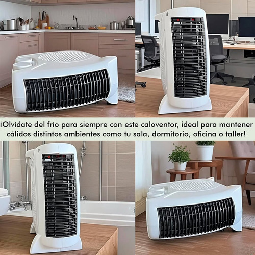 Calefactor Eléctrico Delhi Horizontal Y Vertical Frio Calor Blanco