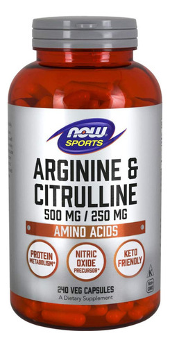 Now Sports Nutrition, Arginina Y Citrulina 500 Mg/250 Mg, Am