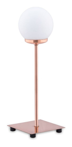 Velador Base Metal Cromado  Platil Globo Vidrio Gm Lamps